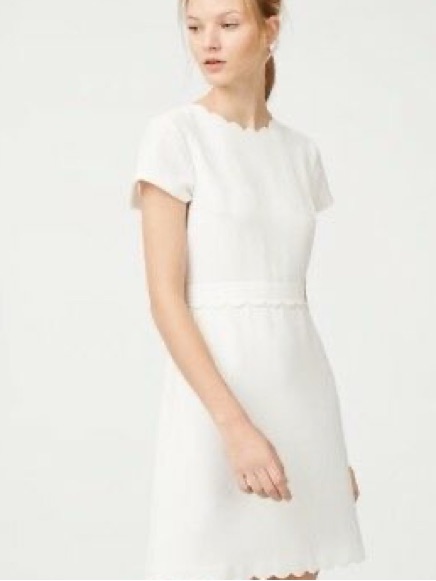Gorgeous Club Monaco White Scalloped Neckline And Waistline Dress Size 4